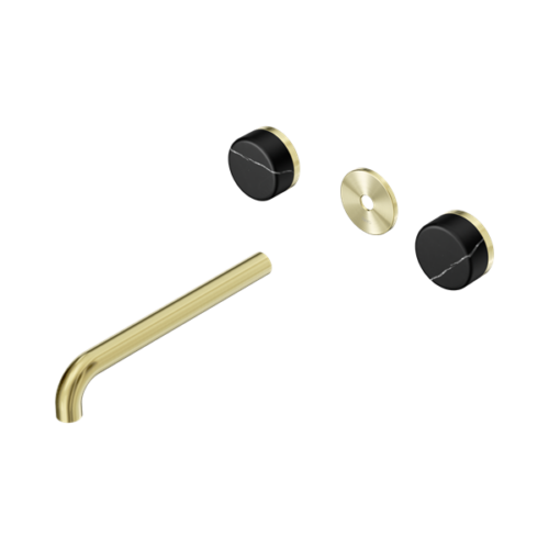 24D112BG-Serenity-Wall-Basin-Set-220mm-Spout-With-Marquina-Black-Handle-Trim-Kit-Only-Brushed-Gold-Thumb.png Nero Serenity Wall Basin Set 220mm Spout With Marquina Black Handle Trim Kit Only Brushed Gold - 24D112BG