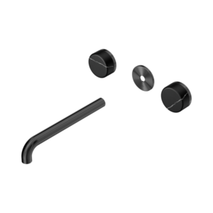 Nero Serenity Wall Basin Set 220mm Spout With Marquina Black Handle Trim Kit Only Gun Metal - 24D112GM