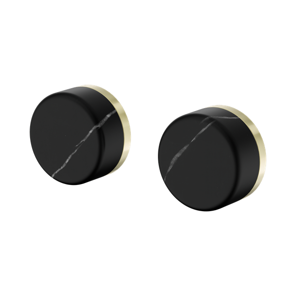 Nero Serenity Wall Top Assembly With Marquina Black Handle Brushed Gold - 24D116BG