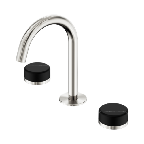 24D117BN-Serenity-Basin-Set-Arc-Spout-With-Marquina-Black-Handle-Brushed-Nickel-Thumb.png Nero Serenity Basin Set Arc Spout With Marquina Black Handle Brushed Nickel - 24D117BN