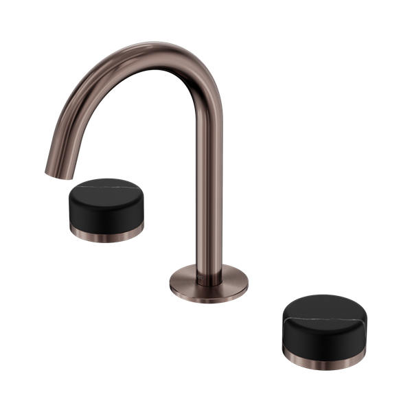 Nero Serenity Basin Set Arc Spout With Marquina Black Handle Brushed Bronze - 24D117BZ