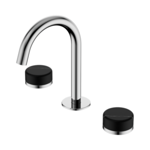 Nero Serenity Basin Set Arc Spout With Marquina Black Handle Chrome - 24D117CH