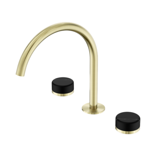 24D118BG-Serenity-Bath-Kitchen-Set-Arc-Spout-With-Marquina-Black-Handle-Brushed-Gold-Thumb.png Nero Serenity Bath/Kitchen Set Arc Spout With Marquina Black Handle Brushed Gold - 24D118BG