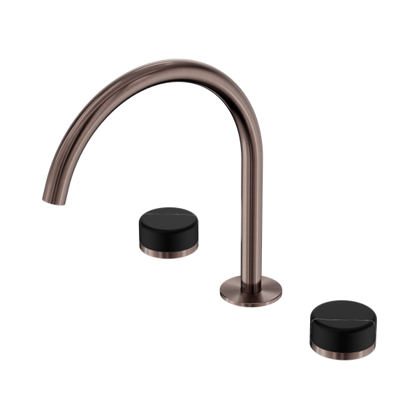Nero Serenity Bath/Kitchen Set Arc Spout With Marquina Black Handle Brushed Bronze - 24D118BZ