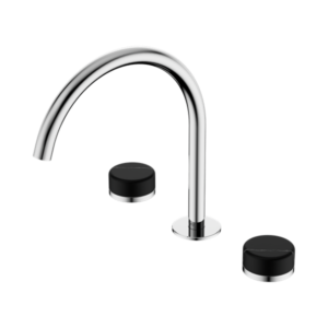 Nero Serenity Bath/Kitchen Set Arc Spout With Marquina Black Handle Chrome - 24D118CH