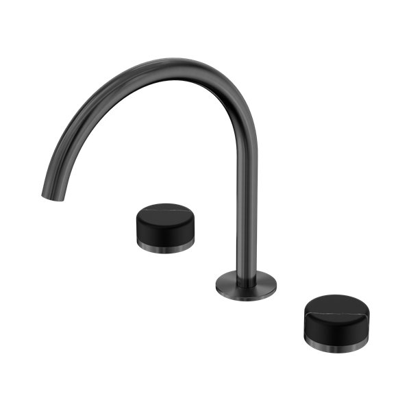 Nero Serenity Bath/Kitchen Set Arc Spout With Marquina Black Handle Gun Metal - 24D118GM
