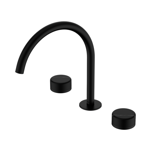 Nero Serenity Bath/Kitchen Set Arc Spout With Marquina Black Handle Matte Black - 24D118MB