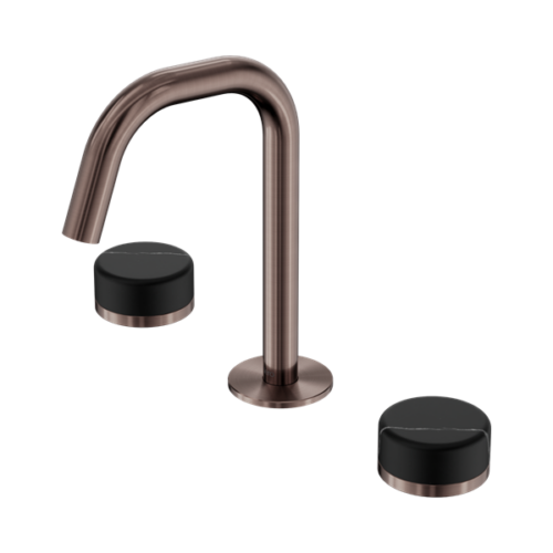 Nero Serenity Basin Set Edge Spout With Marquina Black Handle Brushed Bronze - 24D119BZ