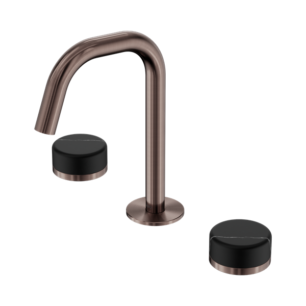Nero Serenity Basin Set Edge Spout With Marquina Black Handle Brushed Bronze - 24D119BZ