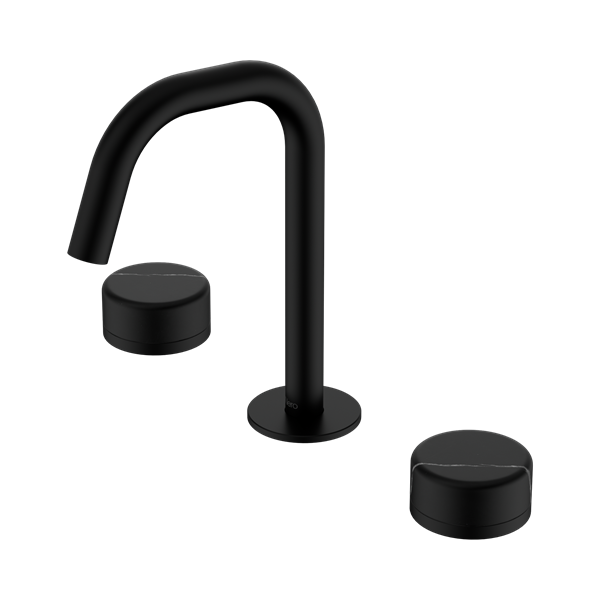 Nero Serenity Basin Set Edge Spout With Marquina Black Handle Matte Black - 24D119MB
