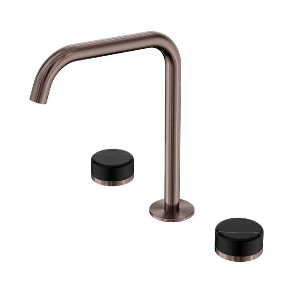 Nero Serenity Bath/Kitchen Set Edge Spout With Marquina Black Handle Brushed Bronze - 24D120BZ