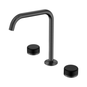 Nero Serenity Bath/Kitchen Set Edge Spout With Marquina Black Handle Gun Metal - 24D120GM