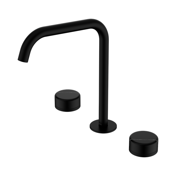 Nero Serenity Bath/Kitchen Set Edge Spout With Marquina Black Handle Matte Black - 24D120MB