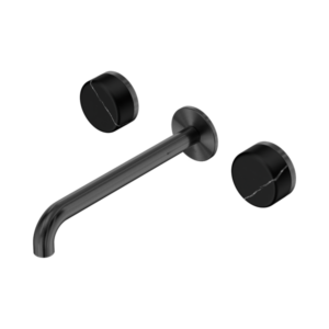 Nero Serenity Wall Basin Set 220mm Spout With Marquina Black Handle Gun Metal - 24D123GM