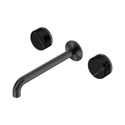 24D123GM-Serenity-Wall-Basin-Set-220mm-Spout-With-Marquina-Black-Handle-Gun-Metal-Thumb.png Nero Serenity Wall Basin Set 220mm Spout With Marquina Black Handle Gun Metal - 24D123GM