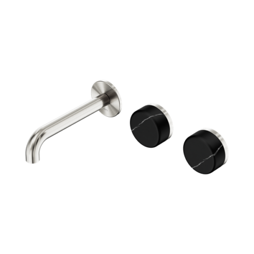24D124BN-Serenity-Wall-Basin-Set-160mm-Offset-Spout-With-Marquina-Black-Handle-Brushed-Nickel-Thumb.png Nero Serenity Wall Basin Set 160mm Offset Spout With Marquina Black Handle Brushed Nickel - 24D124BN