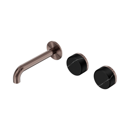 24D124BZ-Serenity-Wall-Basin-Set-160mm-Offset-Spout-With-Marquina-Black-Handle-Brushed-Bronze-Thumb.png Nero Serenity Wall Basin Set 160mm Offset Spout With Marquina Black Handle Brushed Bronze - 24D124BZ