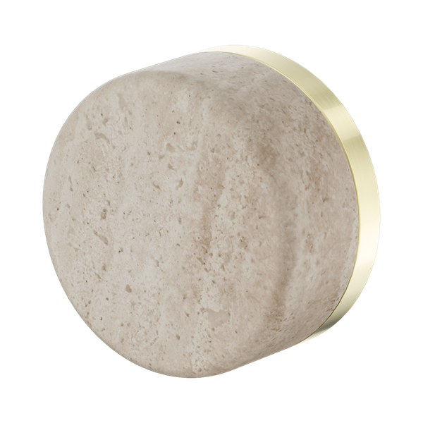Nero Serenity Progressive Shower Mixer With Rome Travertine Handle Brushed Gold - 24E003BG