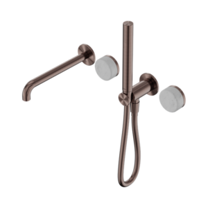 Nero Serenity Progressive Shower System With Spout With Carrara Handle And Slim Shower Brushed Bronze - 24E007BZ