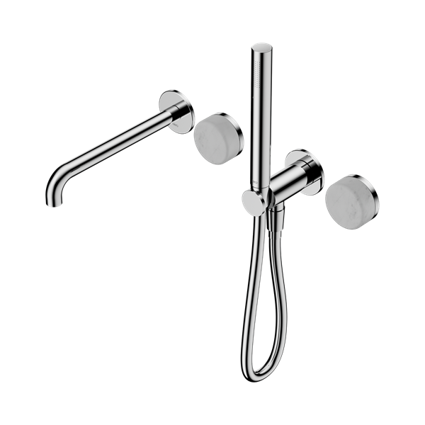 Nero Serenity Progressive Shower System With Spout With Carrara Handle And Slim Shower Chrome - 24E007CH