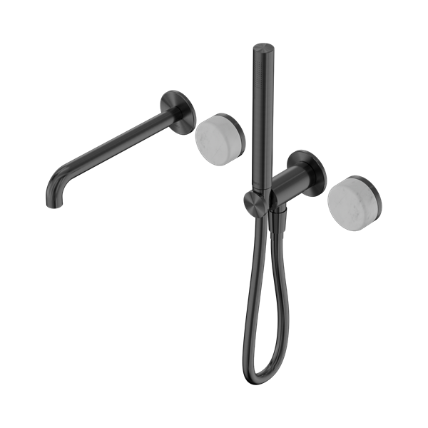 Nero Serenity Progressive Shower System With Spout With Carrara Handle And Slim Shower Gun Metal - 24E007GM