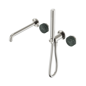 Nero Serenity Progressive Shower System With Spout With Verde Alpi Handle And Slim Shower Brushed Nickel - 24E008BN