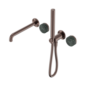 Nero Serenity Progressive Shower System With Spout With Verde Alpi Handle And Slim Shower Brushed Bronze - 24E008BZ