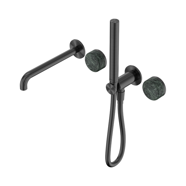 Nero Serenity Progressive Shower System With Spout With Verde Alpi Handle And Slim Shower Gun Metal - 24E008GM