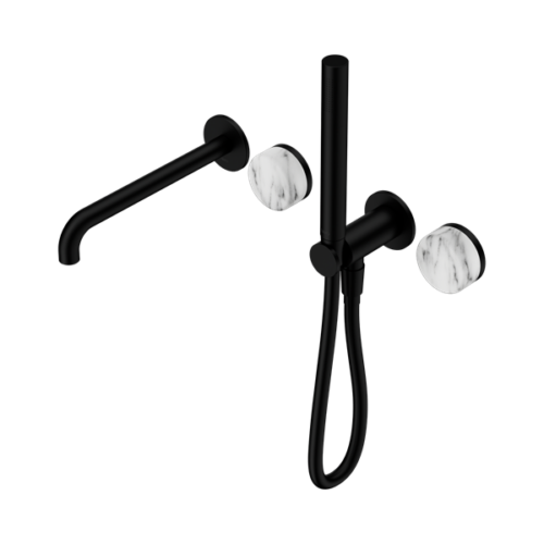 24E010MB-Serenity-Progressive-Shower-System-With-Spout-With-Arabescato-Corchia-Handle-And-Slim-Shower-Matte-Black-Thumb.png Nero Serenity Progressive Shower System With Spout With Arabescato Corchia Handle And Slim Shower Matte Black - 24E010MB