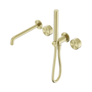 Nero Serenity Progressive Shower System With Spout With Metal Handle And Slim Shower Brushed Gold - 24E012BG