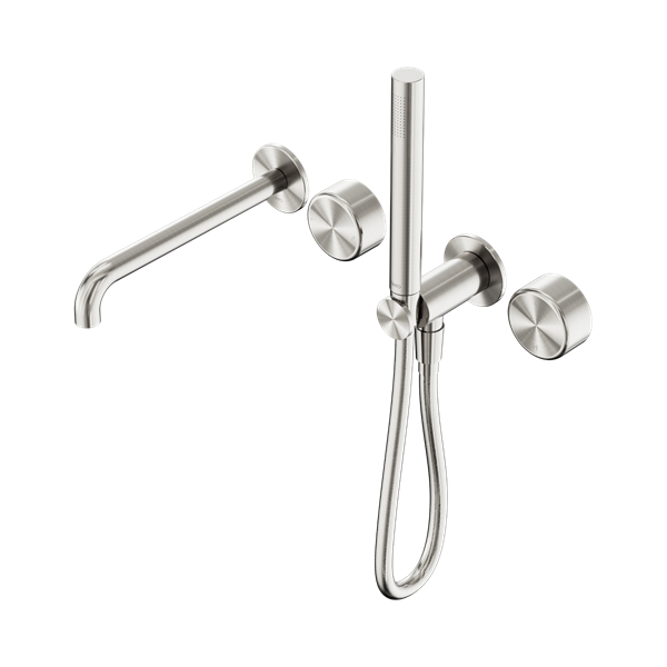 Nero Serenity Progressive Shower System With Spout With Metal Handle And Slim Shower Brushed Nickel - 24E012BN