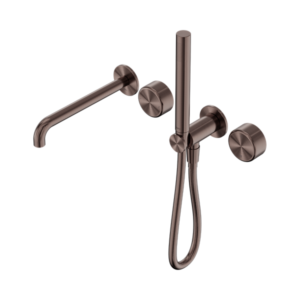Nero Serenity Progressive Shower System With Spout With Metal Handle And Slim Shower Brushed Bronze - 24E012BZ