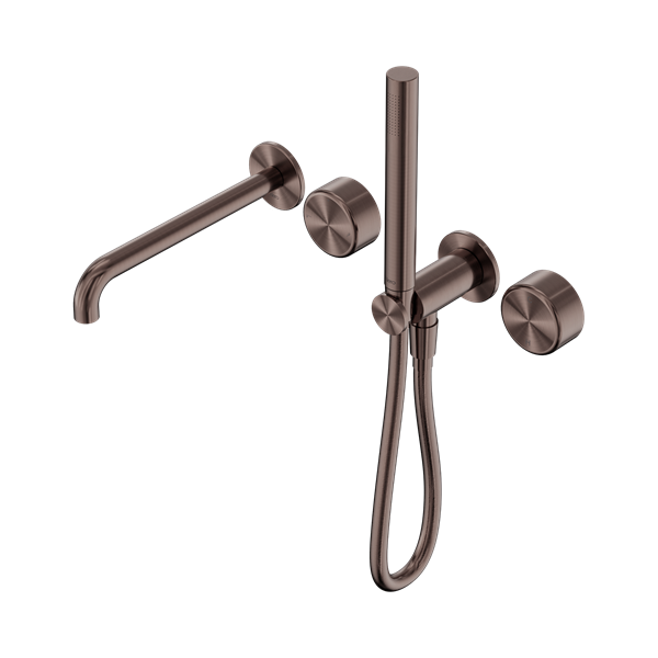 Nero Serenity Progressive Shower System With Spout With Metal Handle And Slim Shower Brushed Bronze - 24E012BZ