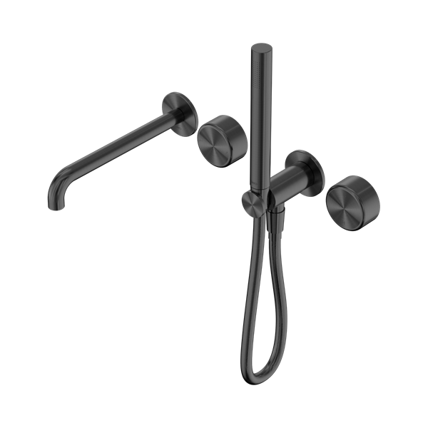 Nero Serenity Progressive Shower System With Spout With Metal Handle And Slim Shower Gun Metal - 24E012GM