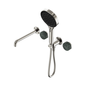 Nero Serenity Progressive Shower System With Spout With Verde Alpi Handle And Serenity Hand Shower Brushed Nickel - 24E014BN