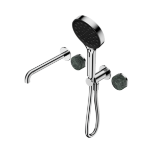 Nero Serenity Progressive Shower System With Spout With Verde Alpi Handle And Serenity Hand Shower Chrome - 24E014CH
