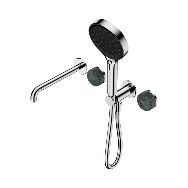 Nero Serenity Progressive Shower System With Spout With Verde Alpi Handle And Serenity Hand Shower Chrome - 24E014CH