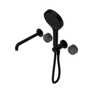 Nero Serenity Progressive Shower System With Spout With Verde Alpi Handle And Serenity Hand Shower Matte Black - 24E014MB