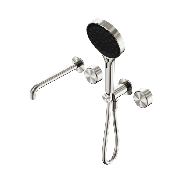 Nero Serenity Progressive Shower System With Spout With Metal Handle And Serenity Hand Shower Brushed Nickel - 24E018BN