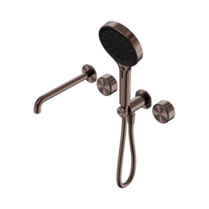 Nero Serenity Progressive Shower System With Spout With Metal Handle And Serenity Hand Shower Brushed Bronze - 24E018BZ