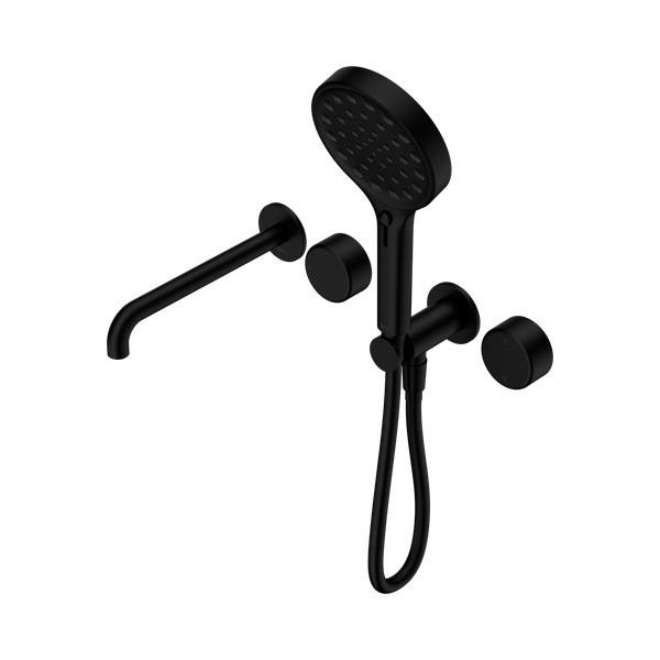 Nero Serenity Progressive Shower System With Spout With Metal Handle And Serenity Hand Shower Matte Black - 24E018MB