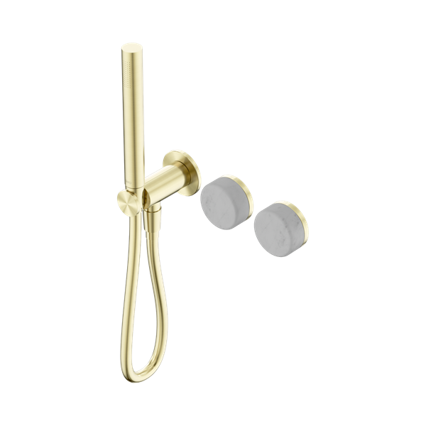 Nero Serenity Progressive Shower System With Carrara Handle And Slim Shower Brushed Gold - 24E019BG