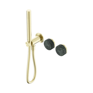 Nero Serenity Progressive Shower System With Verde Alpi Handle And Slim Shower Brushed Gold - 24E020BG