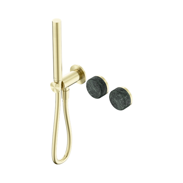 Nero Serenity Progressive Shower System With Verde Alpi Handle And Slim Shower Brushed Gold - 24E020BG
