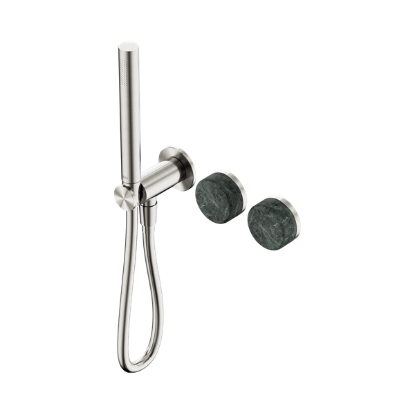 Nero Serenity Progressive Shower System With Verde Alpi Handle And Slim Shower Brushed Nickel - 24E020BN