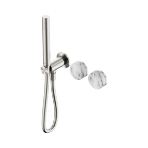 Nero Serenity Progressive Shower System With Arabescato Corchia Handle And Slim Shower Brushed Nickel - 24E022BN