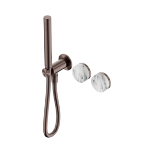 Nero Serenity Progressive Shower System With Arabescato Corchia Handle And Slim Shower Brushed Bronze - 24E022BZ