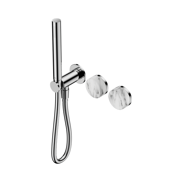 Nero Serenity Progressive Shower System With Arabescato Corchia Handle And Slim Shower Chrome - 24E022CH