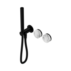 Nero Serenity Progressive Shower System With Arabescato Corchia Handle And Slim Shower Matte Black - 24E022MB