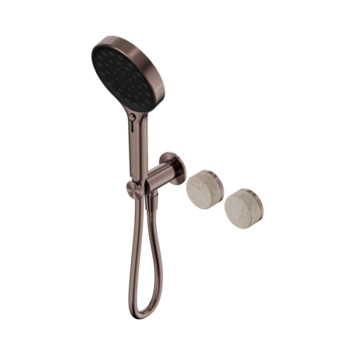 Nero Serenity Progressive Shower System With Rome Travertine Handle And Serenity Hand Shower Brushed Bronze - 24E027BZ